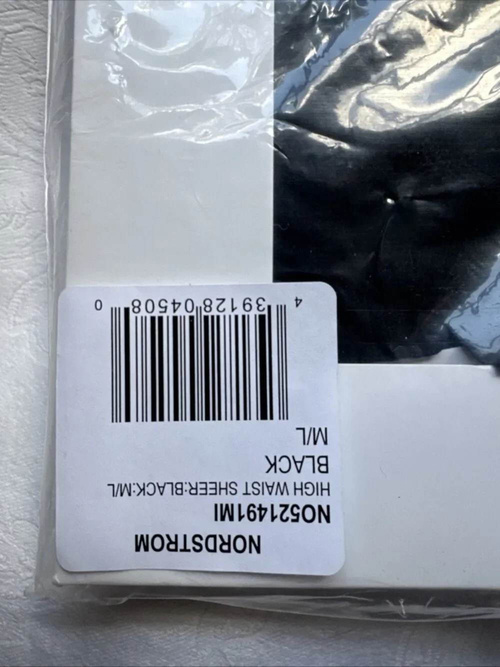 Nordstrom High Waist Sheer Tights Pantyhose Black 30 Denier Size M/L NEW